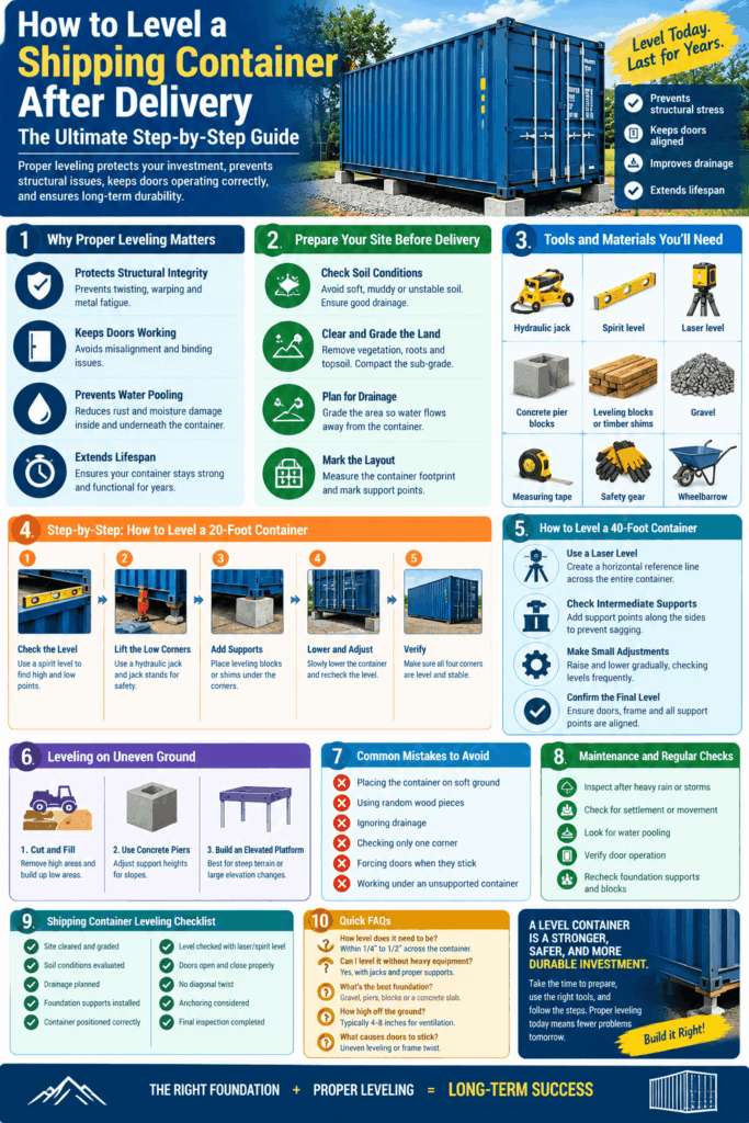 How to Level a Shipping Container After Delivery